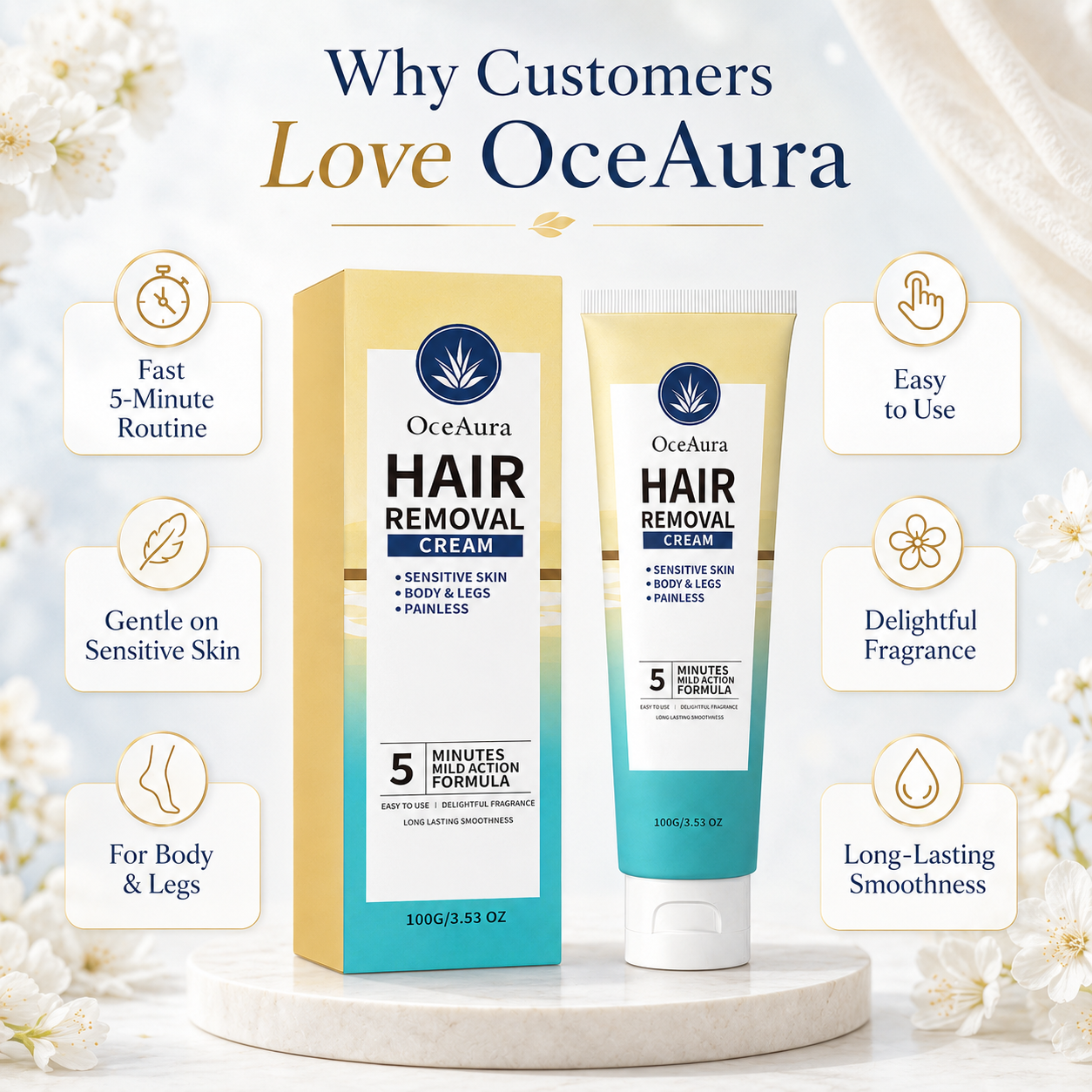 ✨ OceAura Mild Hair Removal Cream
