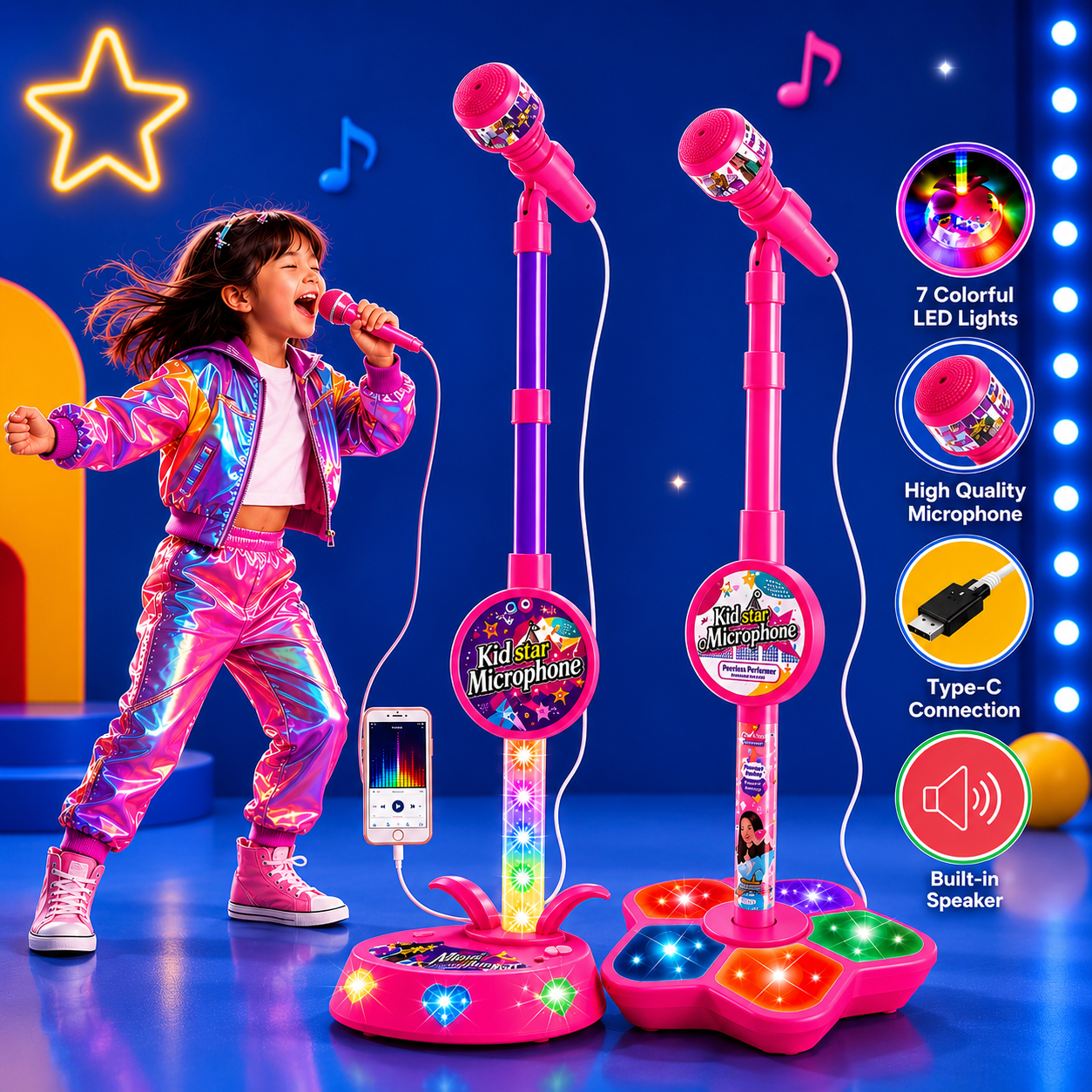 ToyVault™ Kids Karaoke Microphone