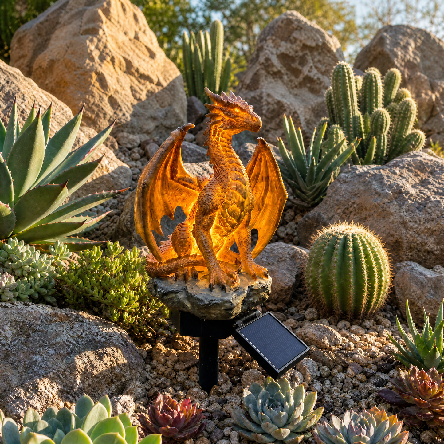🐉 Dragon Solar Garden Light – Golden Ember LED Outdoor Garden Decor