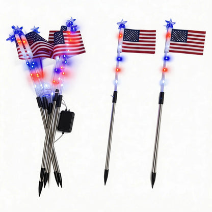 🔥MADE IN USA-8-Piece Flag Light Set🔥 – 4th of July Decorations with 8 Lighting Modes