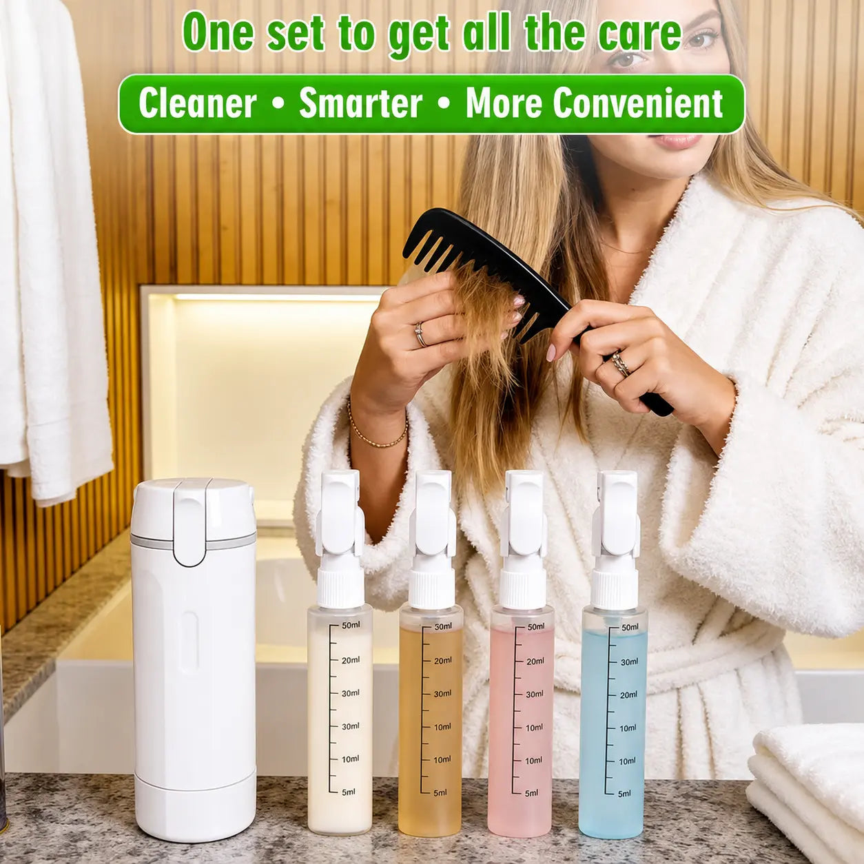 ✈️ 4-in-1 Leakproof Refillable Travel Toiletry Dispenser