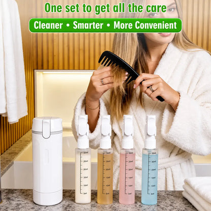 ✈️ 4-in-1 Leakproof Refillable Travel Toiletry Dispenser