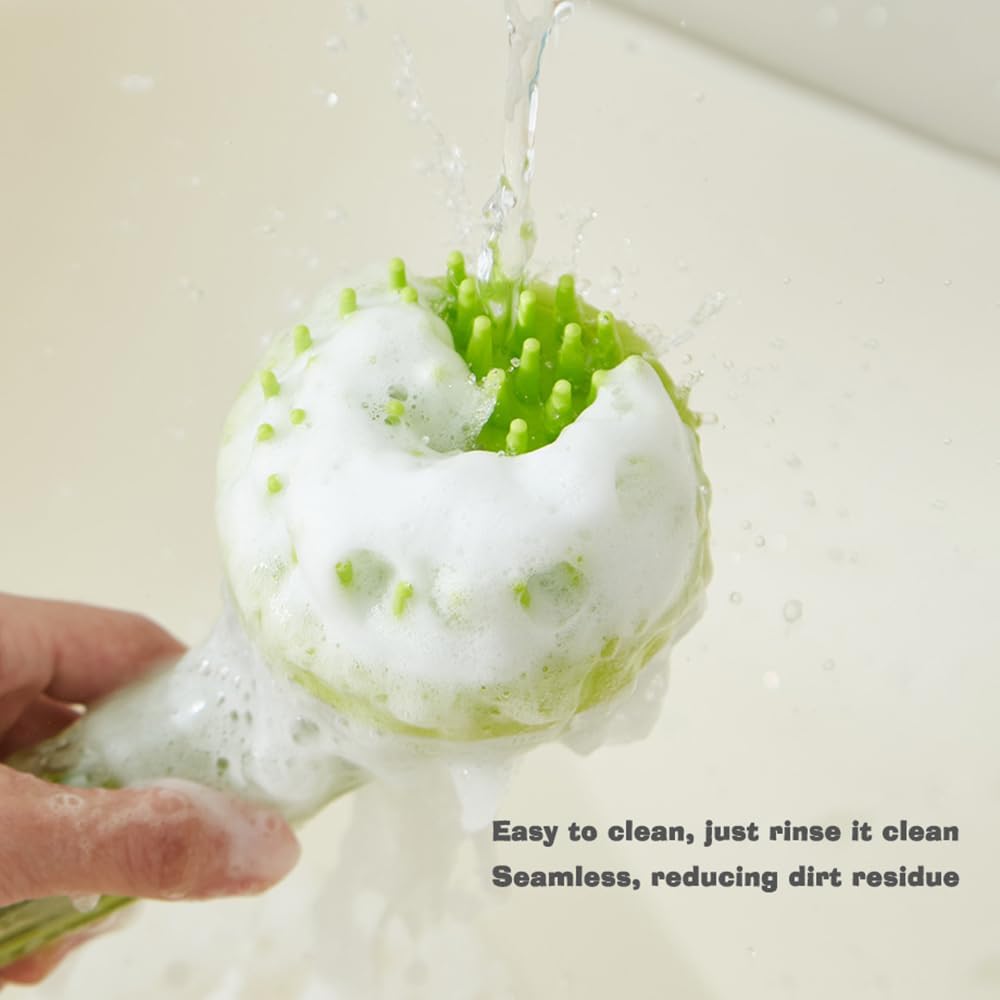 Pet Bath Brush with Shampoo Dispenser - Silicone Massage Grooming Tool for Cats & Dogs