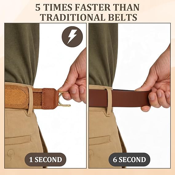 2Pcs - No Buckle Elastic Stretch Belt for Men & Women