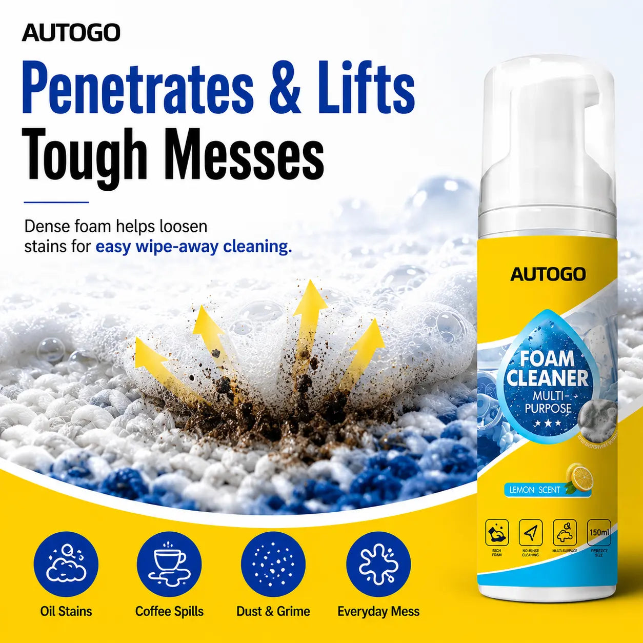 🔥 HOT SALE | Foam Cleaner – Instantly Removes Dirt, Grease & Stains Without Scrubbing