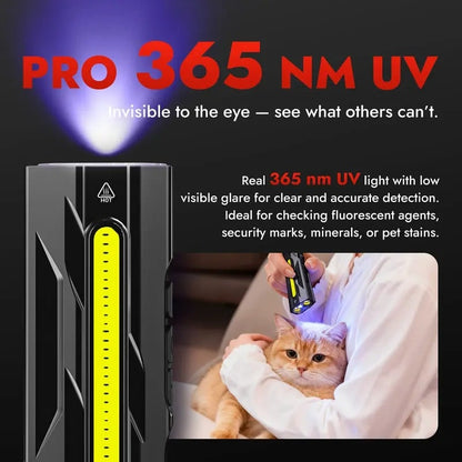 🔦 T9 PRO EDC Flashlight | 1500 Lumens Multi-Light LED Flashlight with Laser Red & UV Light