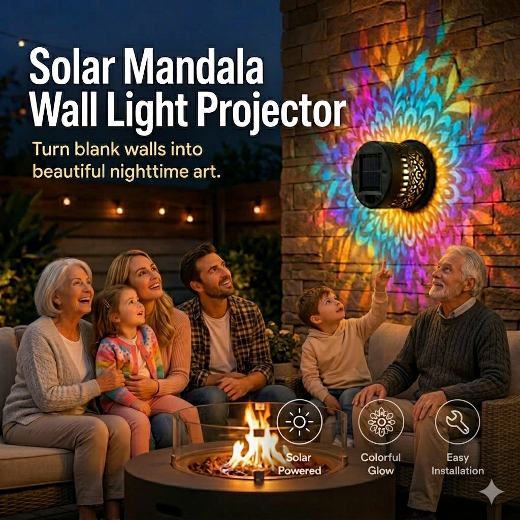 ✨🔥Anniversary 30th Mandala Solar Wall Lamp – Magical Patio Night Ambience✨🛒