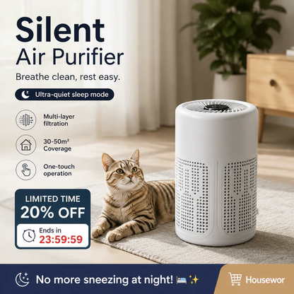 🌀 Air Purifier for Home 🌿 Includes Filter & Aromatherapy Tablets