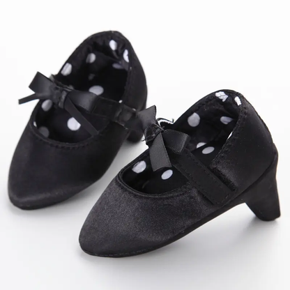 👑 Little Princess High Heel Crib Shoes  Soft Sole Baby Photo Shoes for Newborn Girls