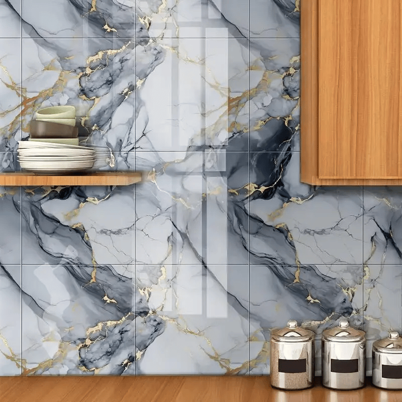 10 Pcs Marble Peel and Stick Waterproof Wall Panels🔥