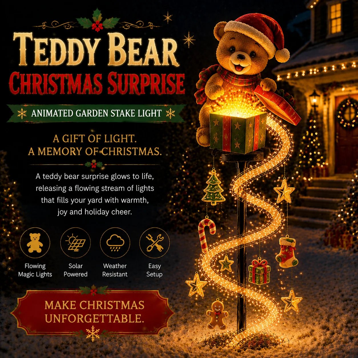 🎄✨"Christmas Magic Garden" Collection – Transform your garden into a winter wonderland with enchanting, flowing lights