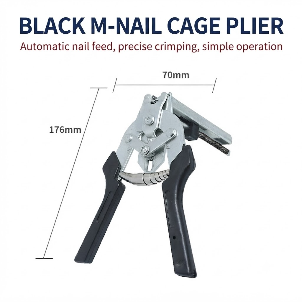 Heavy-Duty Carbon Steel Hog Ring Gun Kit with 600 M-Clips | Multi-Purpose Fence & Cage Fastening Tool