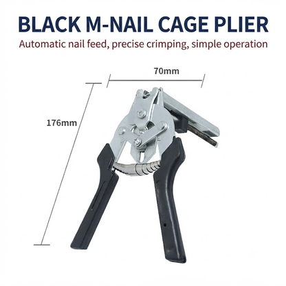 Heavy-Duty Carbon Steel Hog Ring Gun Kit with 600 M-Clips | Multi-Purpose Fence & Cage Fastening Tool