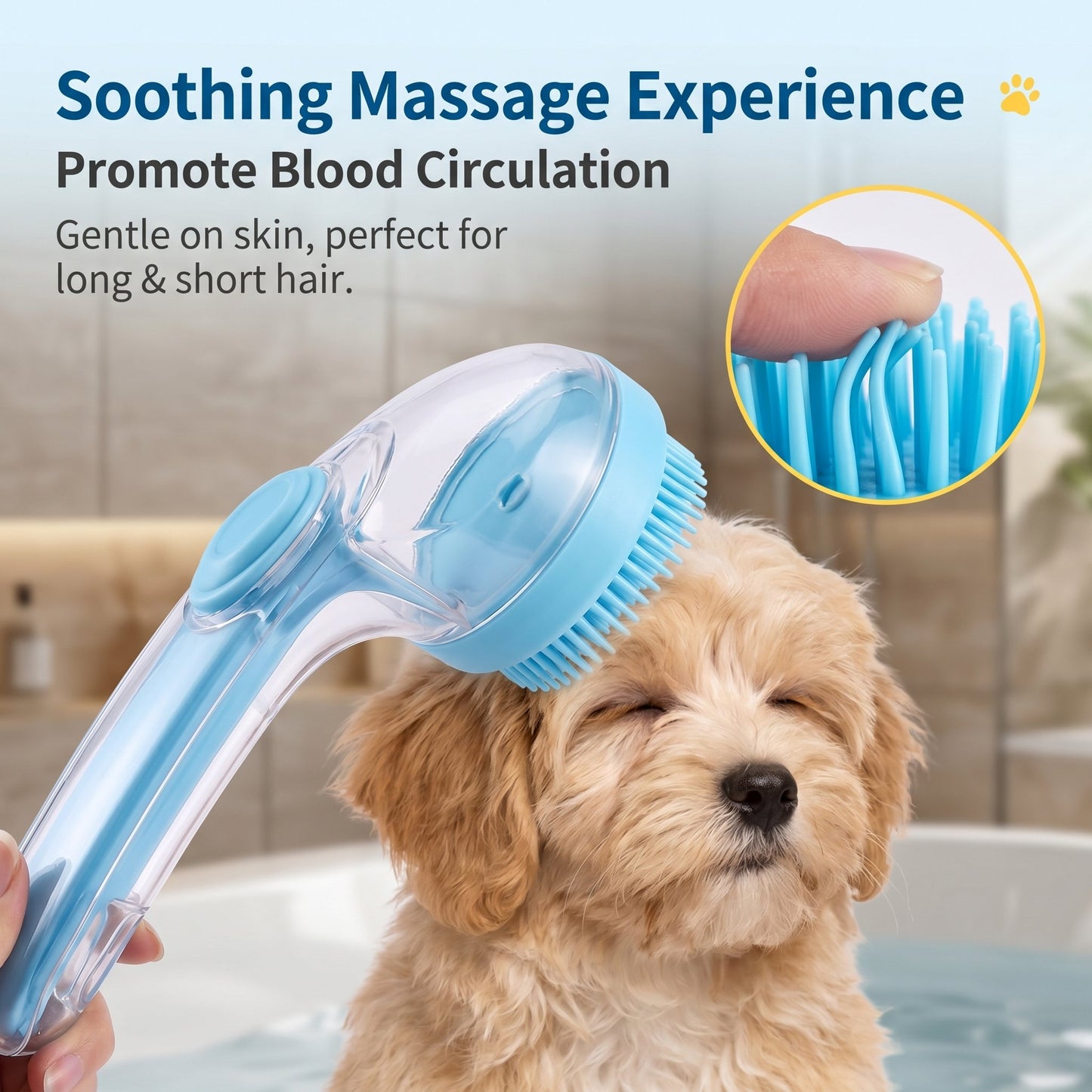 🎁Hot Sale Promotion 49% OFF🔥Pet Bath Brush with Shampoo Dispenser for Dogs & Cats