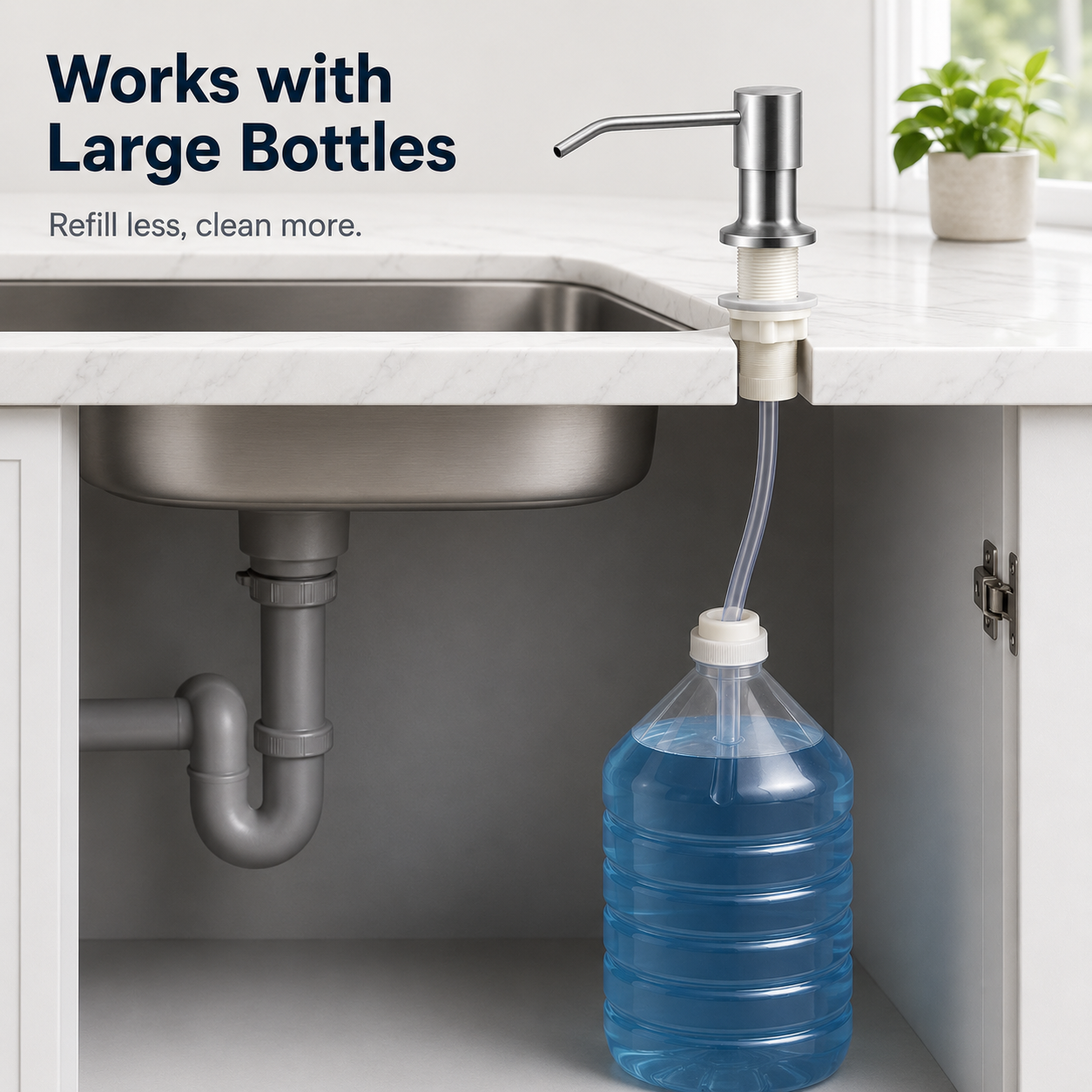 Kitchen Sink Soap Dispenser — Suitable for Kitchens and Bathrooms; No Need for Frequent Refills