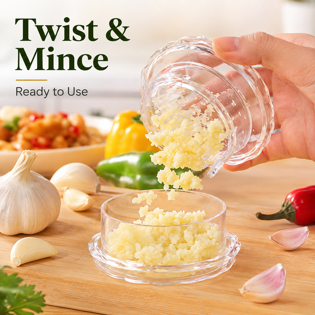 Multifunctional Chopper & Grinder — Suitable for Garlic, Onions, Ginger, Herbs, and Nuts — Impact-Resistant Kitchen Gadget & Home Essential