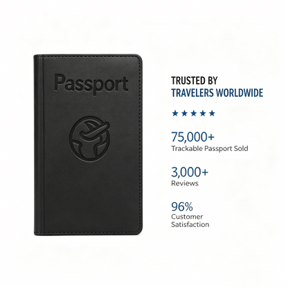 Smart Passport Cover with Apple Find My | Anti-Lost Travel Wallet RFID Slim Case