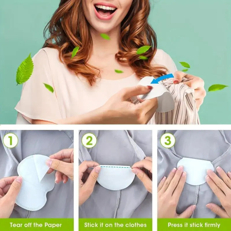 Invisible Disposable Underarm Sweat Pads – Breathable Underarm Sweat Absorbers suitable for daily use, fitness, travel, and as a Ramadan gift; an effective antiperspirant and deodorant solution.