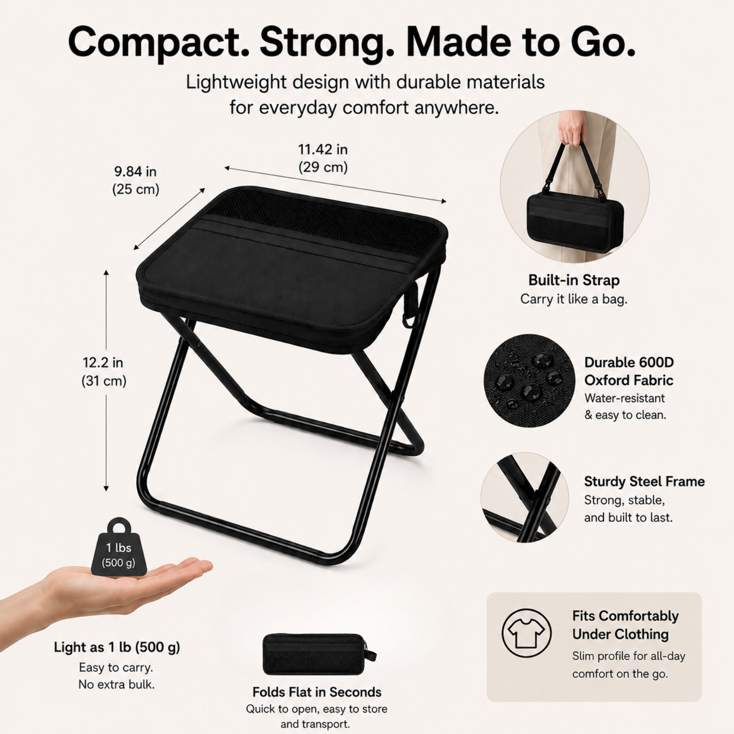 50% OFF Flash Sale: Ultra-Lightweight Portable Folding Stool – Never Stand in Line Again! 🪑