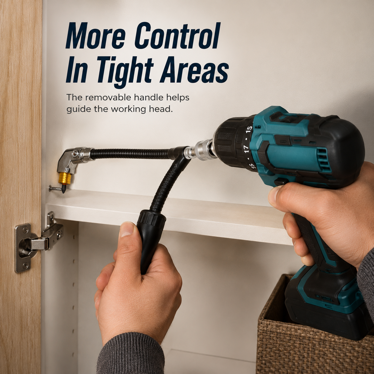 🔥 50% OFF TODAY⚙️ Flexible 90° Right Angle Drill Adapter Extension 31.5 cm 12.4 in