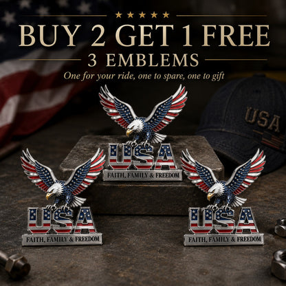 🎉250th Anniversary 49% OFF - ★USA Faith, Family & Freedom★ Metal Emblem
