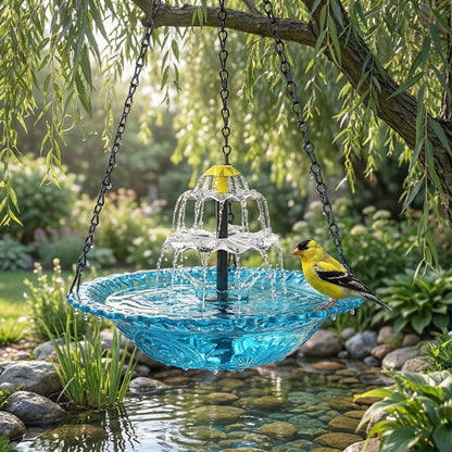 🔥 New Year 49% OFF 🐦 Solar Cascade Hanging Bird Bath Fountain🚨 Selling Fast!