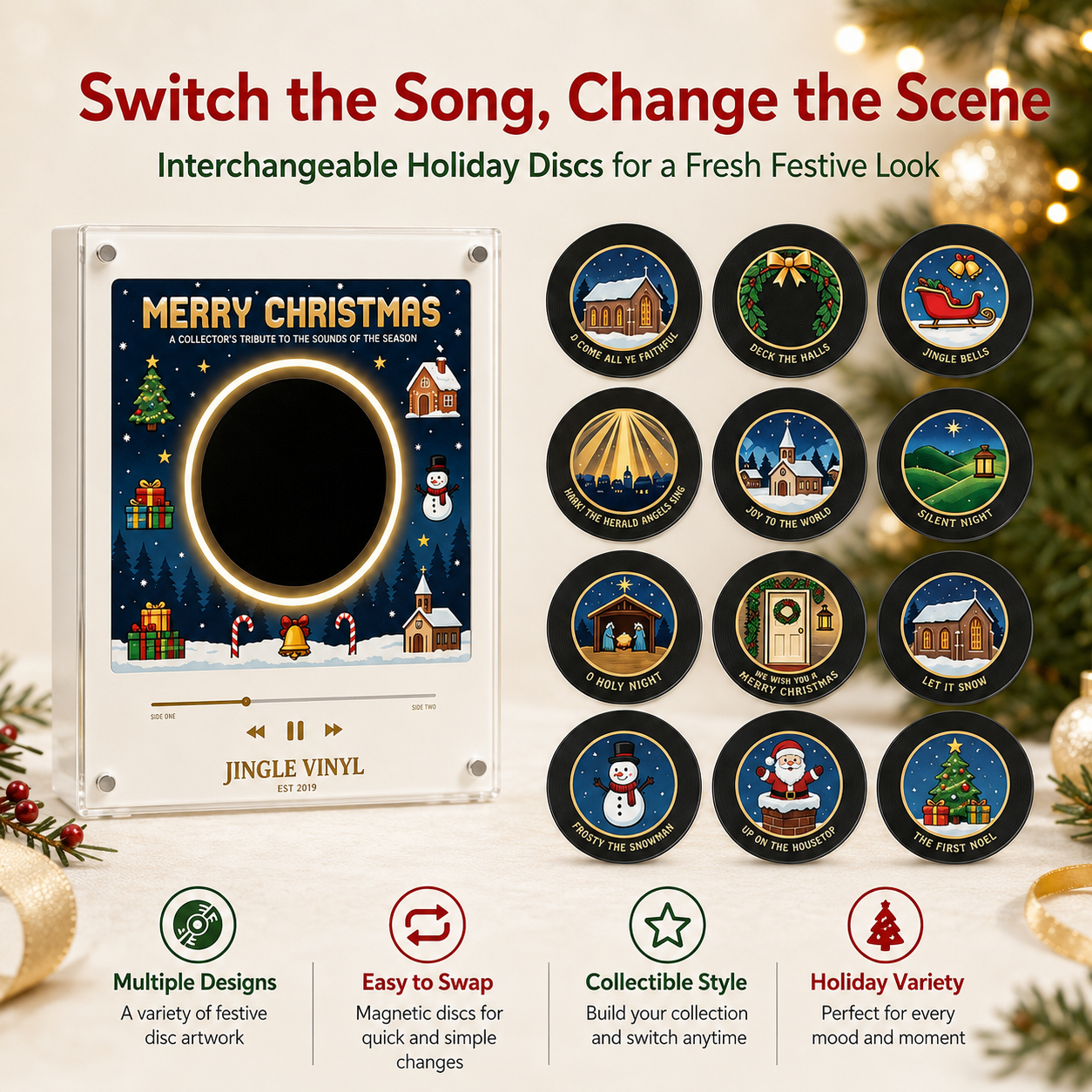 🎄Jingle Vinyl™ Christmas Magnetic Music Player Set