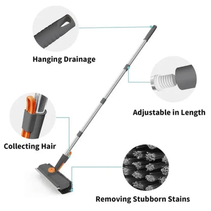 3 in 1 Floor Scrub Brush with Long Handle Cleaning Brush