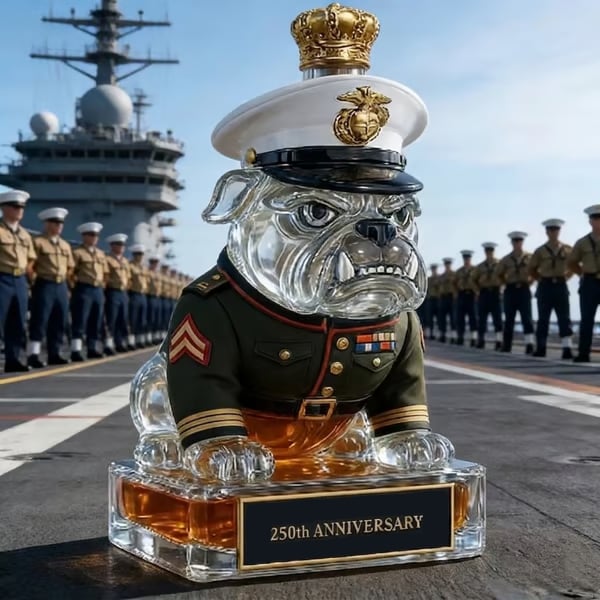 🦅 Devil Dog Legacy Decanter & Whiskey Glass Set – 250th Anniversary Edition