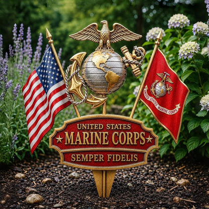 🏆Last Day Promo: 49% OFF 🎖️-US Marine Corps Semper Fidelis Tribute Garden Stake - ✈️Buy 3 Free Shipping Today!