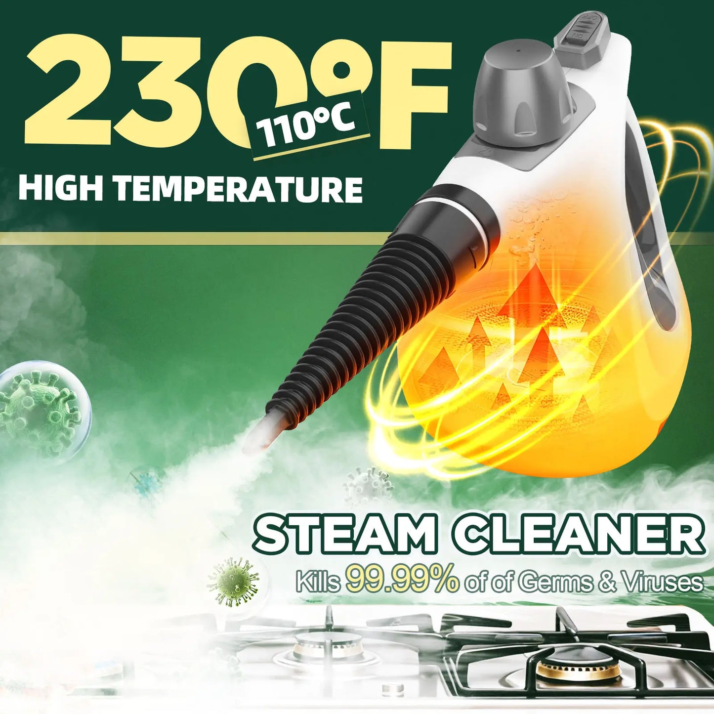 Effortless Deep Cleaning 🔥 The Ultimate 12-in-1 Handheld Steam Cleaner for a Chemical-Free Home🎁