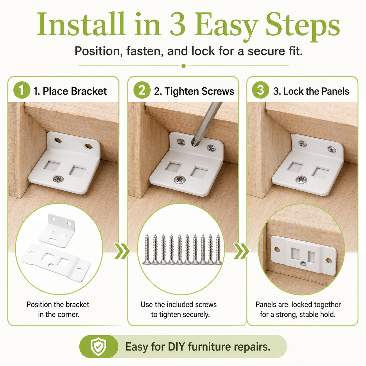 Furniture Hidden Double-Lock Corner Bracket Hardware Set