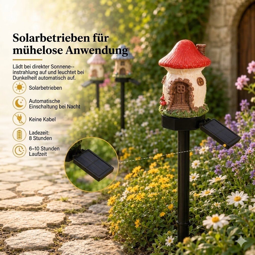 ✨🍄Solar garden light in a fairy-tale mushroom design💡