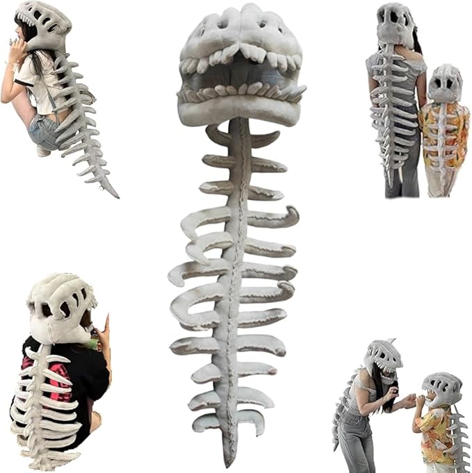 Why You'll Love Becoming a Fossil-Gothic Dinosaur Skeleton Wearable Pillow | Head Cushion for Home & Party