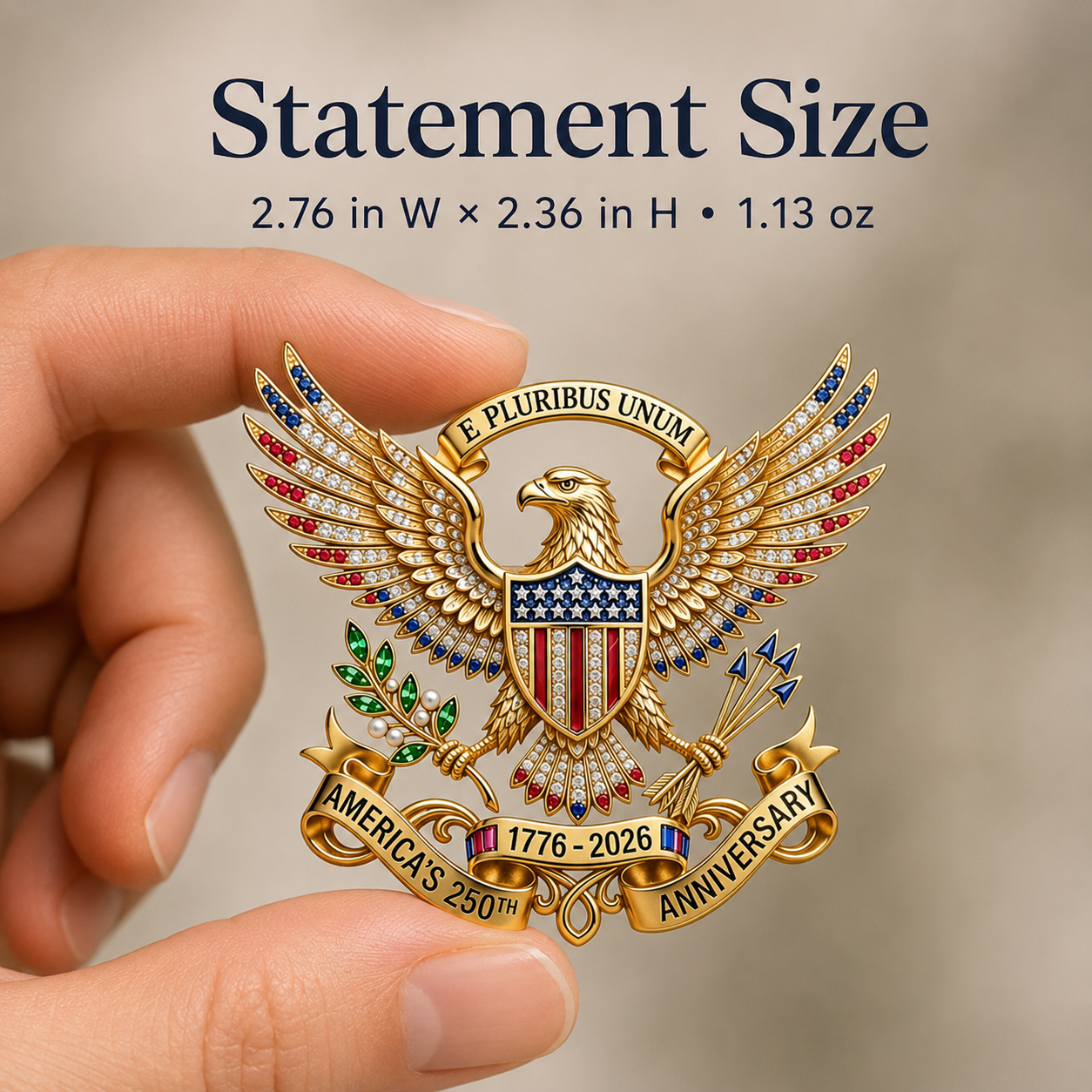 🎉 1776–2026 Patriotic Eagle Brooch - America 250th Anniversary Gift