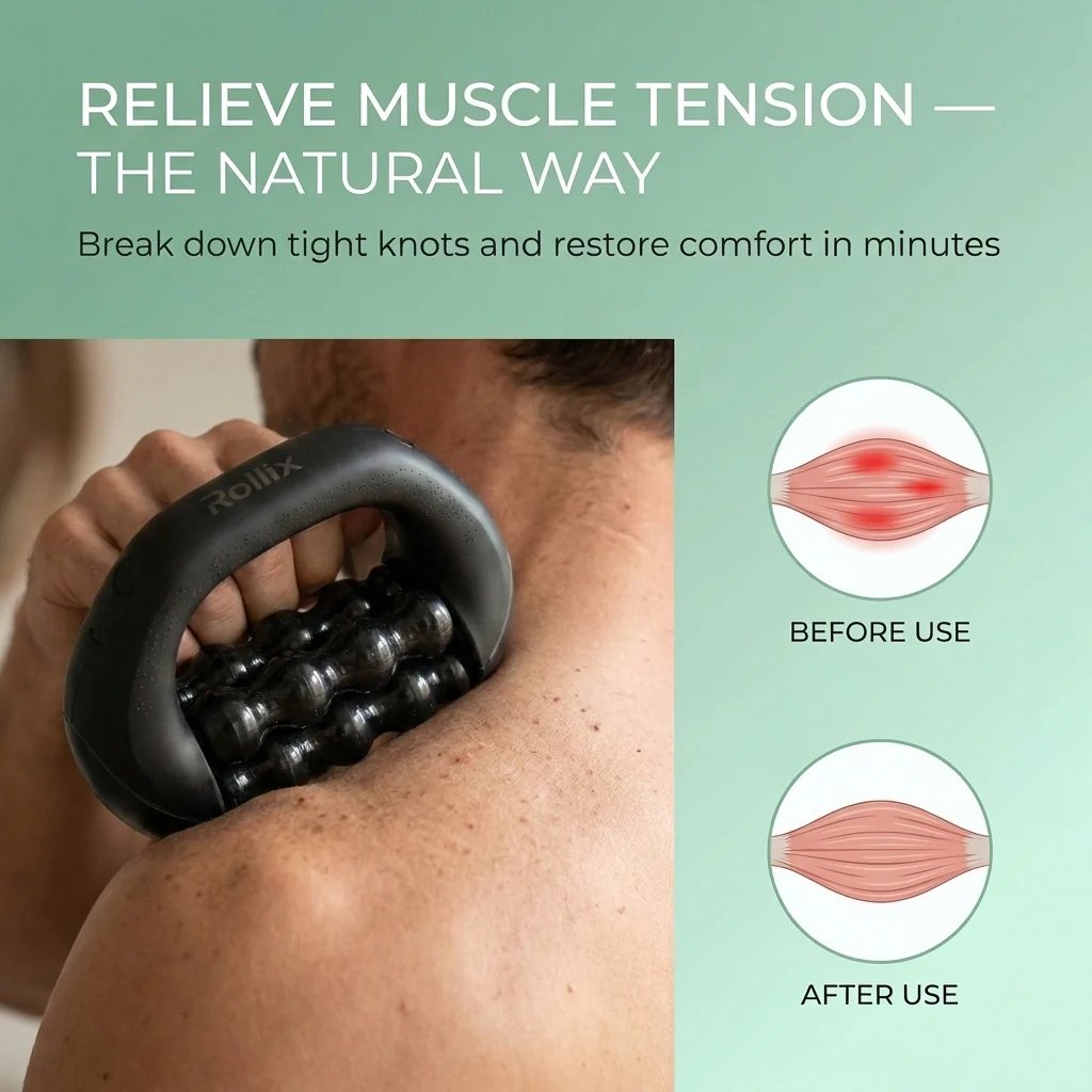 Mini Handheld Rolling Massager For Body Pain