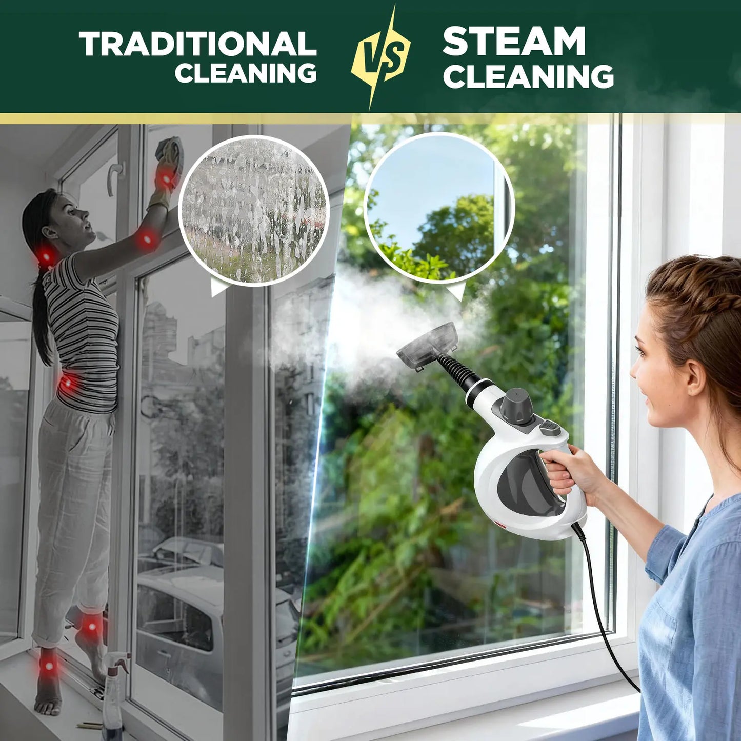 Effortless Deep Cleaning 🔥 The Ultimate 12-in-1 Handheld Steam Cleaner for a Chemical-Free Home🎁