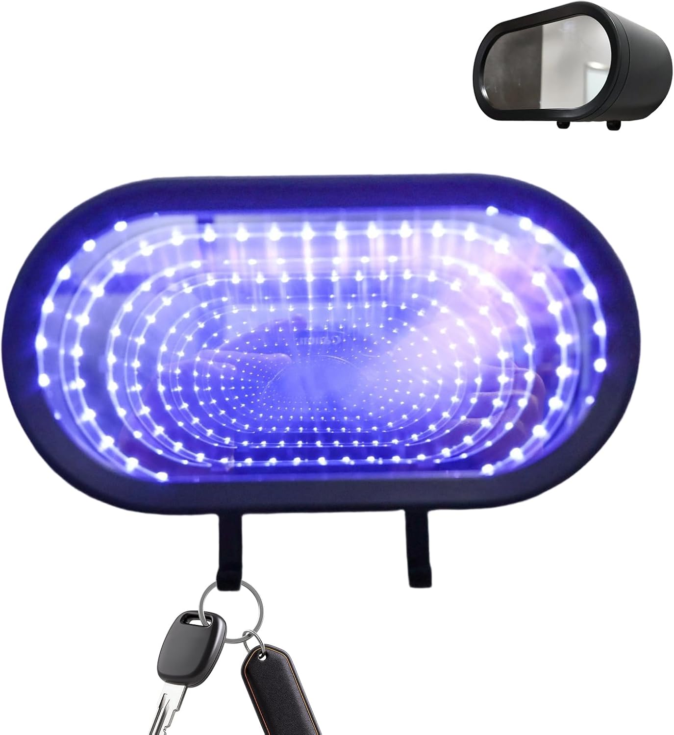 🌟Infinity LED Garage Key Holder | Illusion Mirror Rechargeable Holder