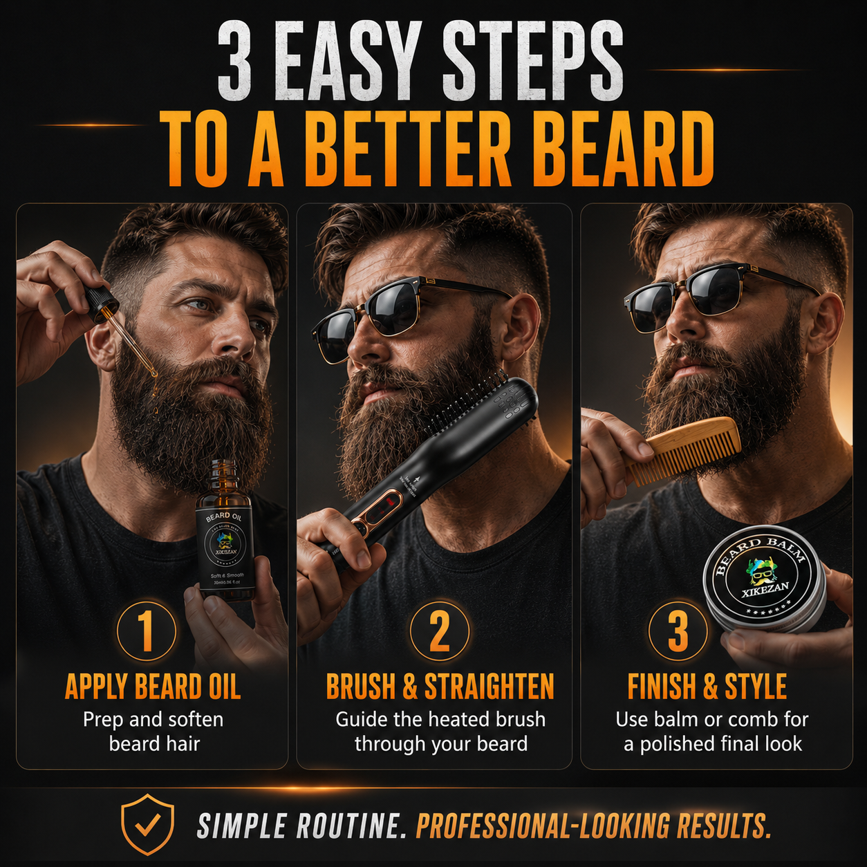 Complete Beard Straightener Grooming Kit
