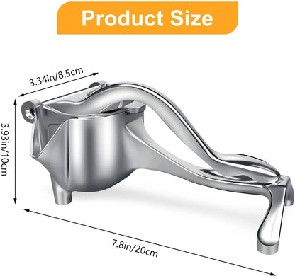 Manual aluminum citrus press – ergonomic lever juicer for lemons and oranges, sturdy design and easy to clean