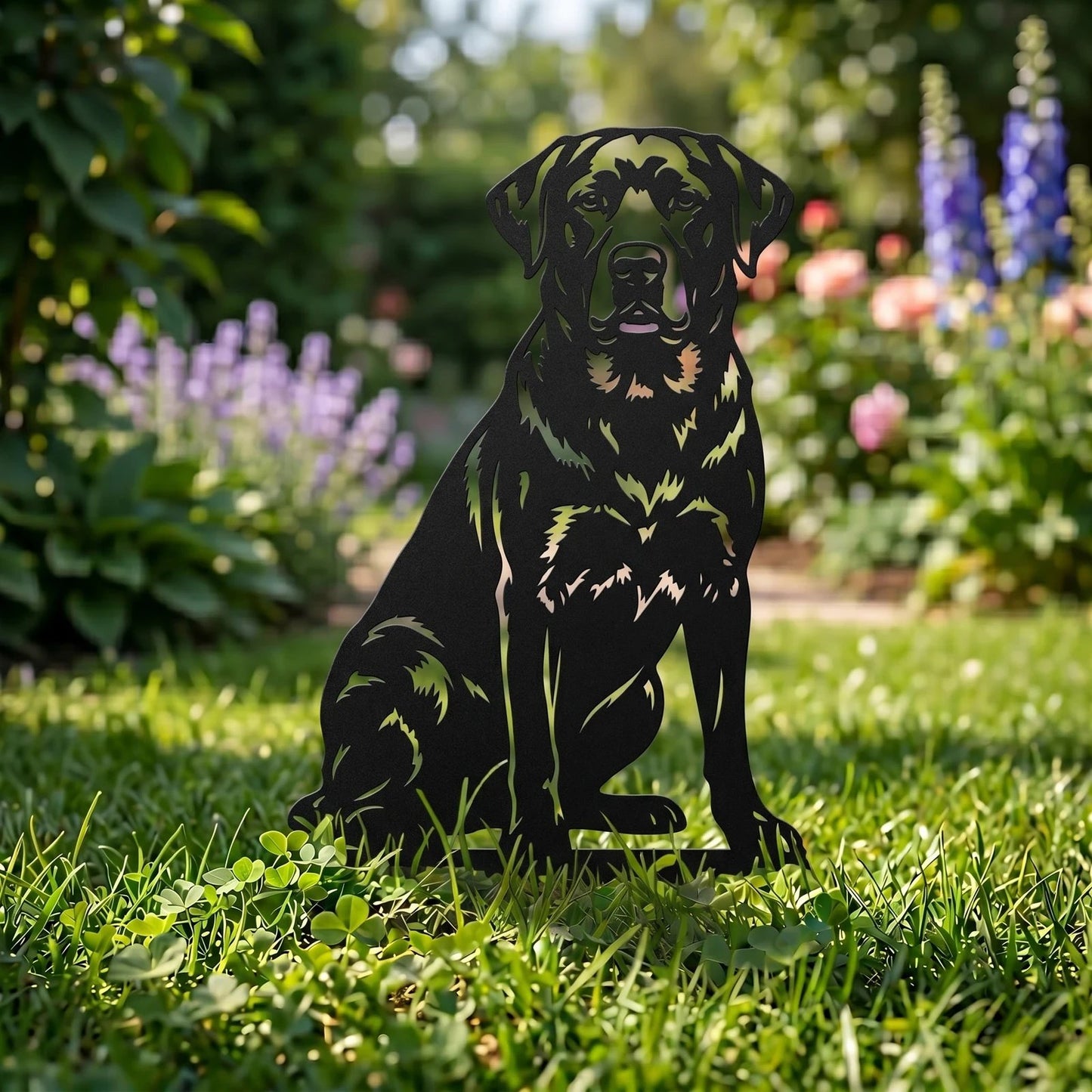 Two Poses Dog Retriever Metal Silhouette