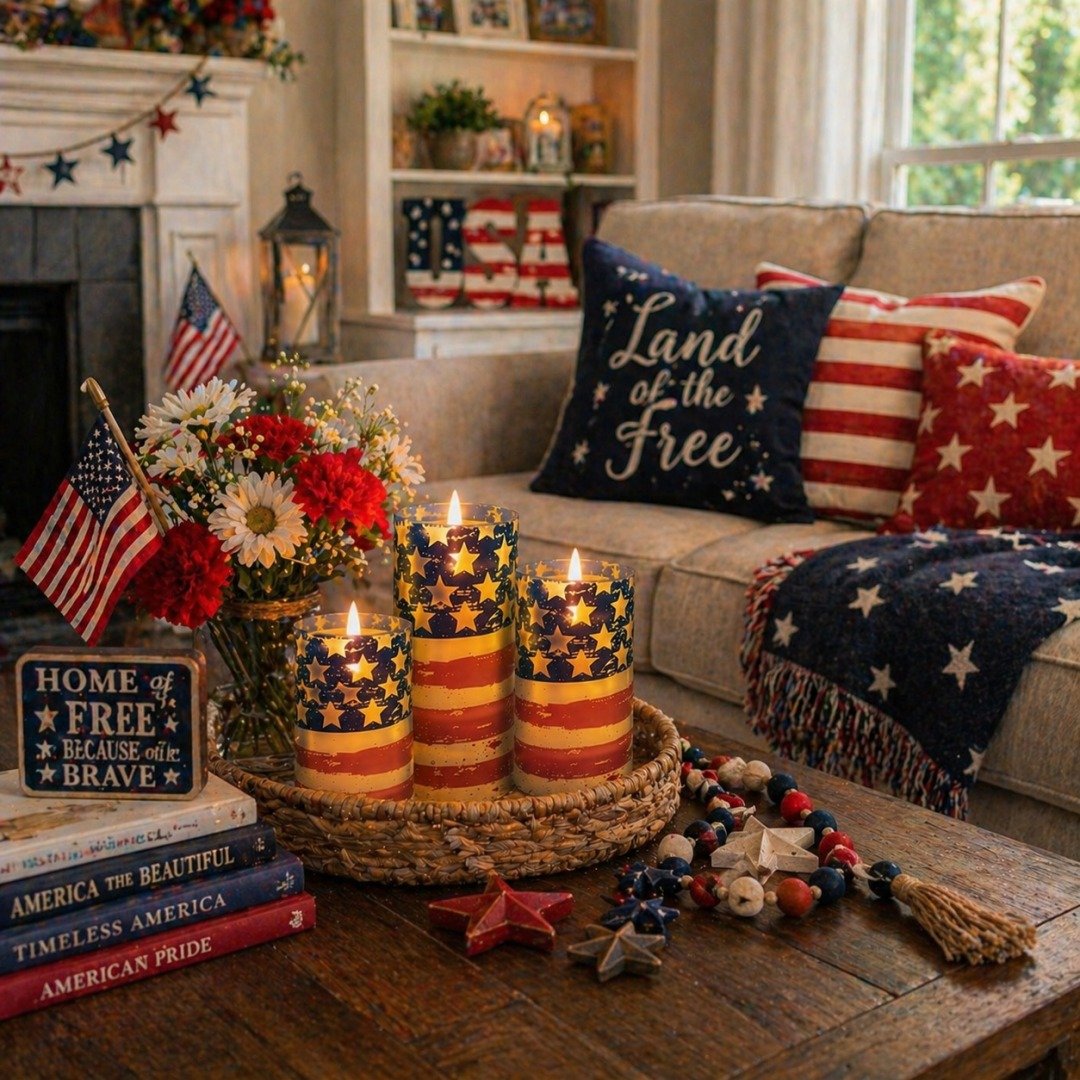 🇺🇸 3-Piece Set - Patriotic Flameless Candles