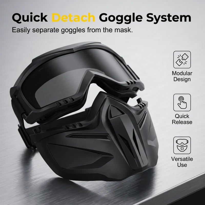 Detachable Full Face Goggle Mask🛡️