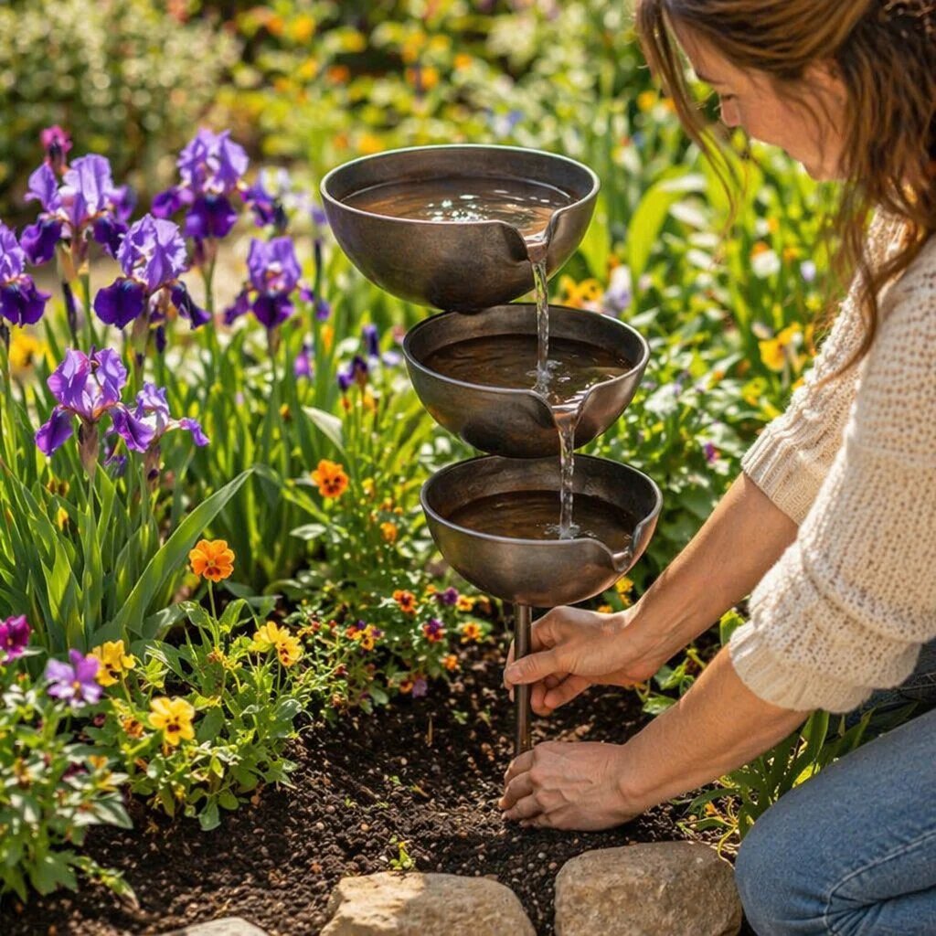 🔥50% OFF🔥 Bring Wildlife to Your Garden with this Cascading Bird Bath! 🐦