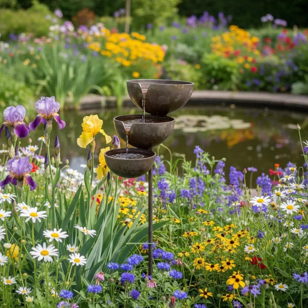 🔥50% OFF🔥 Bring Wildlife to Your Garden with this Cascading Bird Bath! 🐦