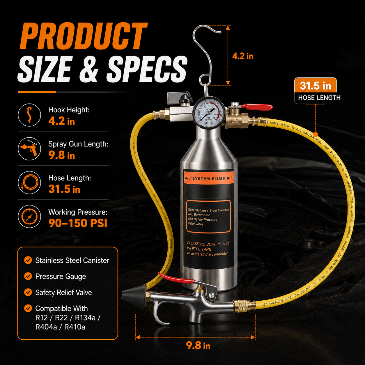 🔧 Automotive AC System Flush Kit – Clean & Restore Your Car's Cooling Performance