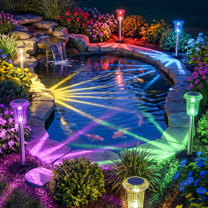 Magical Outdoor Solar Lights - Celestial & Radiant Rainbow Garden Path Lamps