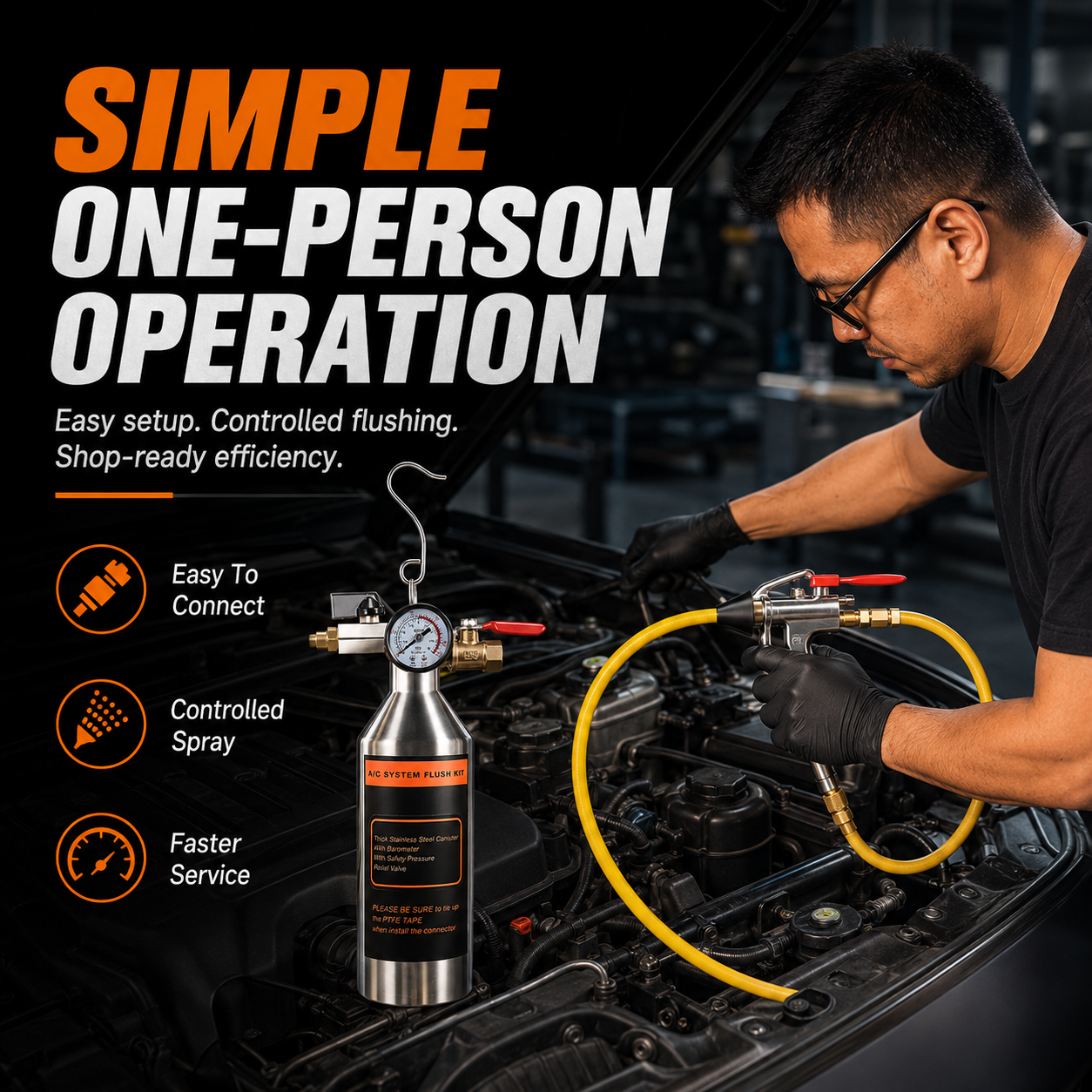 🔧 Automotive AC System Flush Kit – Clean & Restore Your Car's Cooling Performance