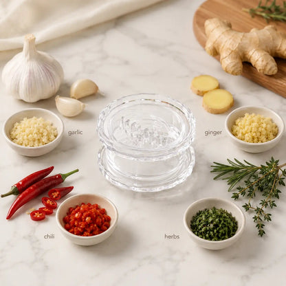 2PCS GET FREE 1 Clear Manual Garlic Twister and Ginger Mincer Tool