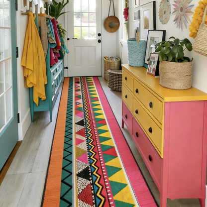 Washable Bohemian Runner Rug– Non-Slip & Pet-Friendly